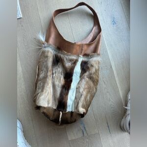 Fur over shoulder bag